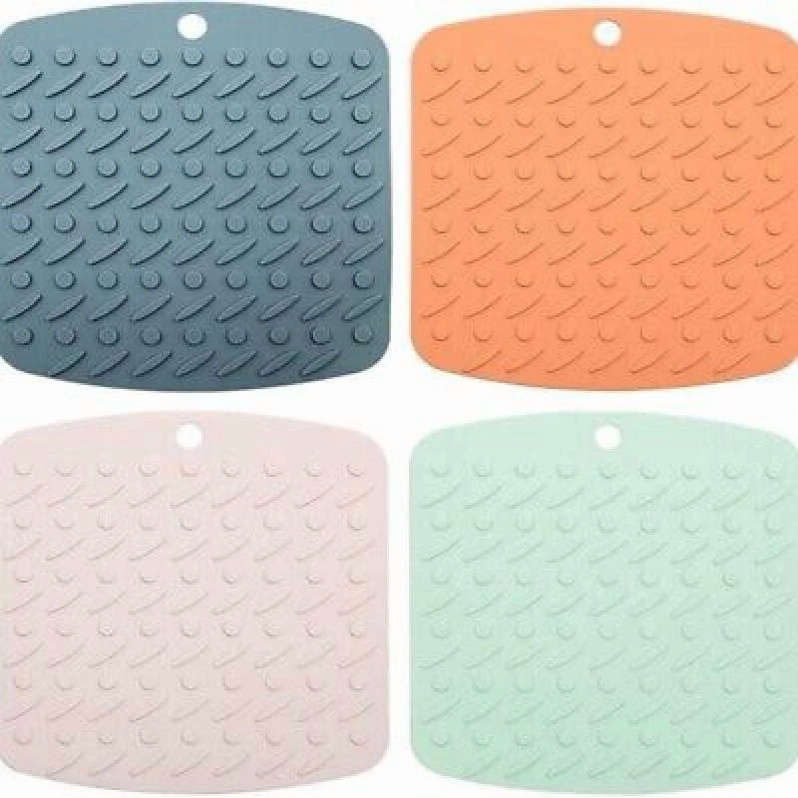 4Pcs Silicone Pot Holder Placemat Heat Resistant Non Slip Mats Washable Kitchens