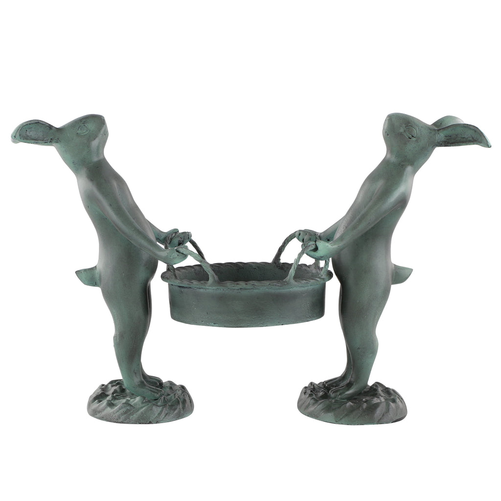 Bunny Gardeners Verdigris Green Metal Pot Holder