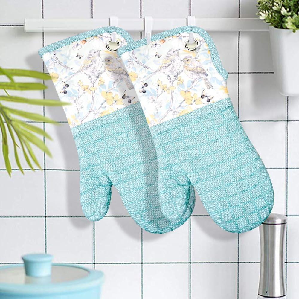 Pot Holders Set of 3 Silicone Printing Non Slip Heat Resistant, Yarm-Dyed Hot Pads Cotton Home Kitchen Cooking Barbecue Microwave Women Men Machine Washable BBQ Grilling. (Gray Potholders)