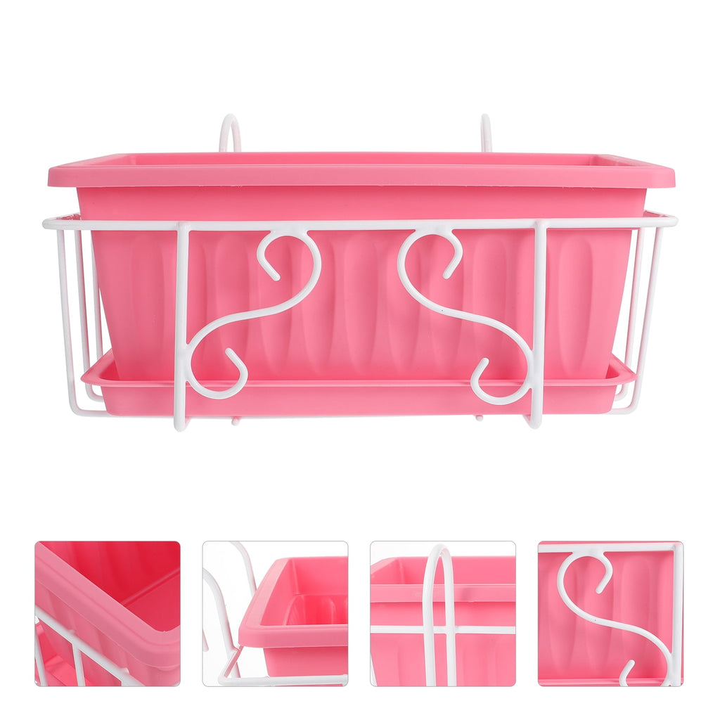 CATIEBYE White Iron Flower Pot Holder for Outdoor Use, Metal Plant Stand, 13.8 x 7.5 Inches, 1 Set