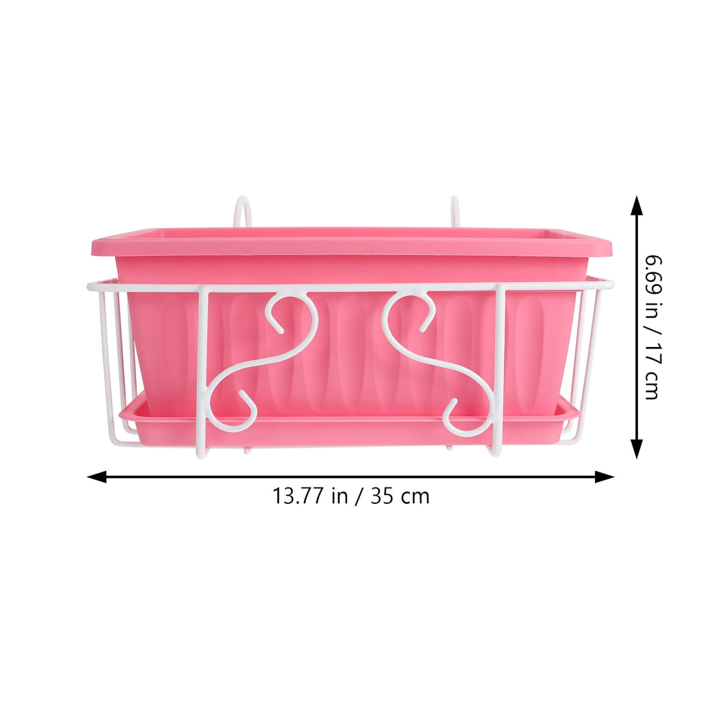 CATIEBYE White Iron Flower Pot Holder for Outdoor Use, Metal Plant Stand, 13.8 x 7.5 Inches, 1 Set