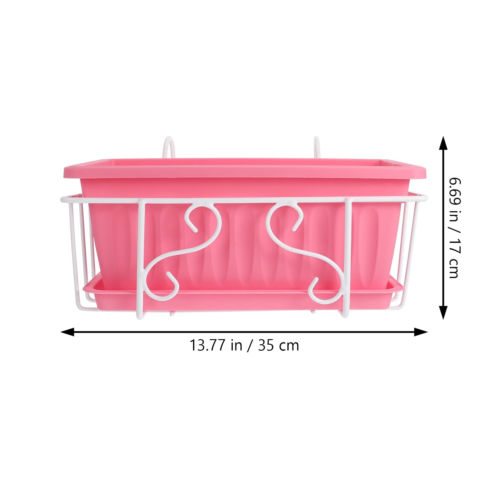 CATIEBYE White Iron Flower Pot Holder for Outdoor Use, Metal Plant Stand, 13.8 x 7.5 Inches, 1 Set