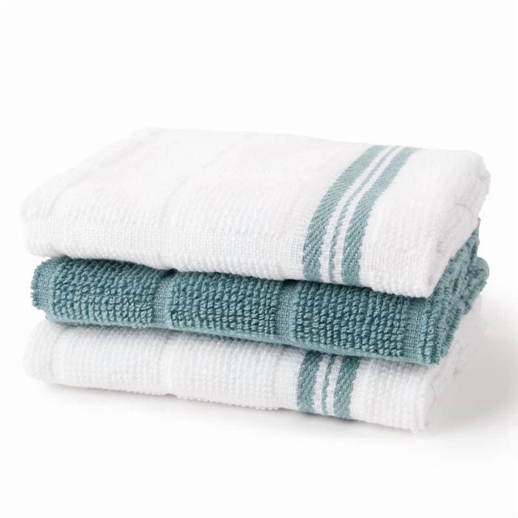 8 Piece Cotton Kitchen Textiles Set Oven Mitts Towels Pot Holders Dishcloths New