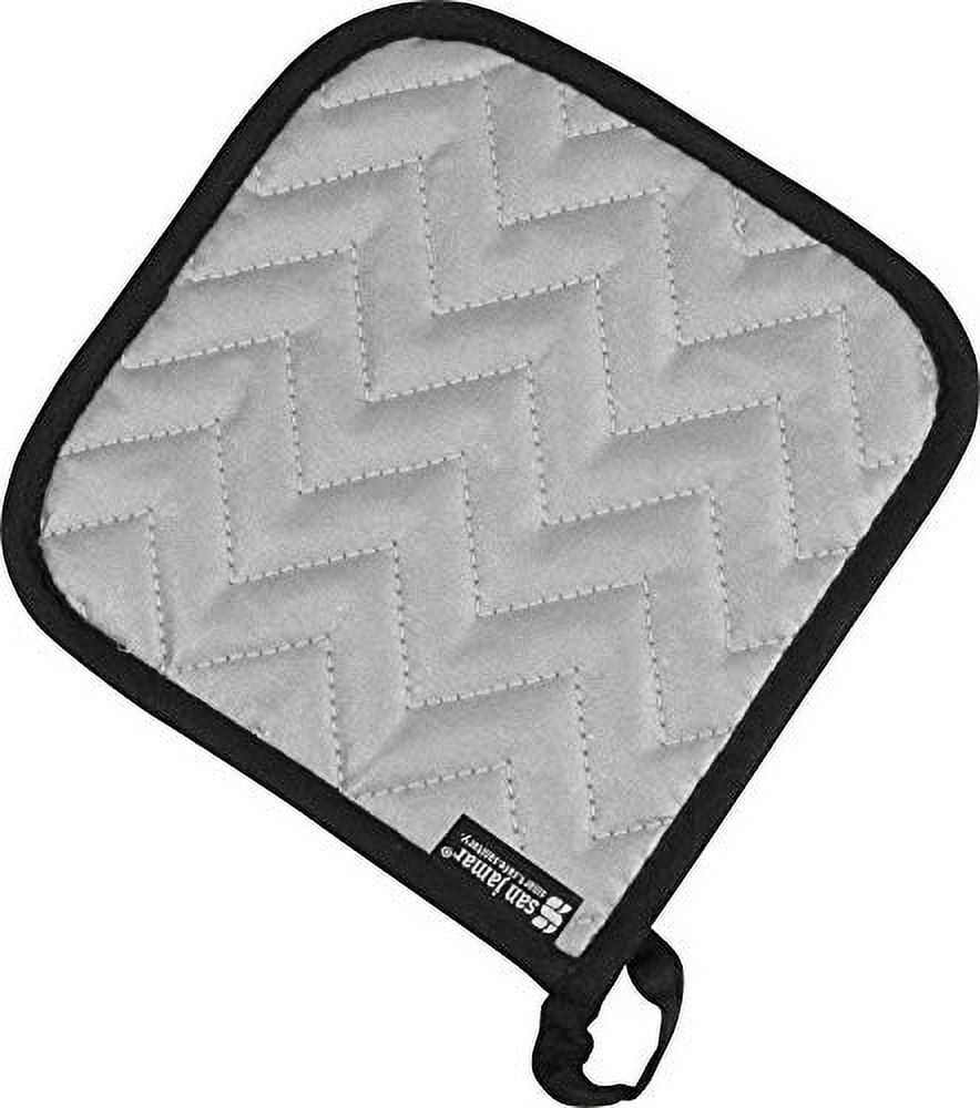San Jamar Silicone/Cotton Pot Holder Gray, 7" Length x 7" Width | 12/Box