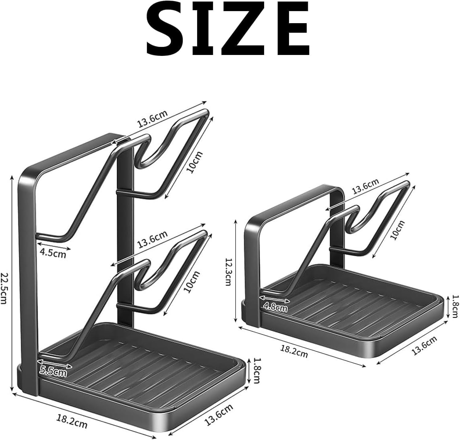 Kitchen Pot Lid Storage Rack, Multifunctional Luxury Counter Top Pot Lid Holder, 304 Stainless Steel Pot Lid Holder While Cooking for Stove Top