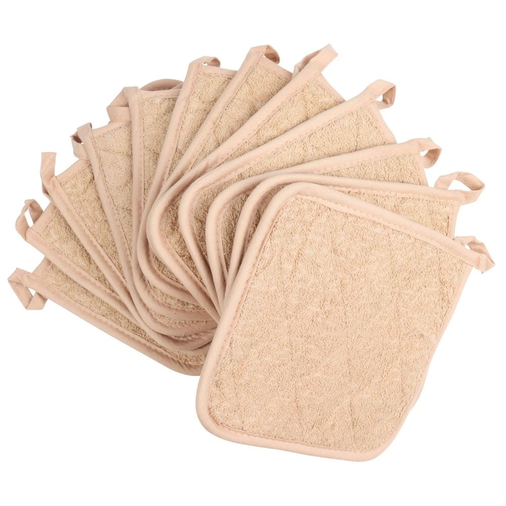Arkwright Kitchen Pot Holders (12-Pack), 7"x7", 100% Cotton, Soft & Heat Resistant, Black
