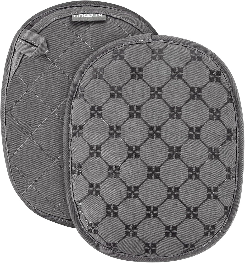 Pot Holders 2pcs Sets,Oven Hot Pads with Silicone Non-Slip Coating,Heat Resistant Potholders for Kitchen Baking Cooking