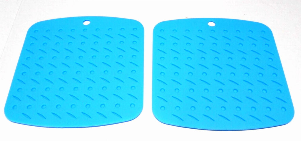 Silicone Pot Holder For Kitchen 7"X7" Multipurpose Heat Resistant 2 Pack Blue