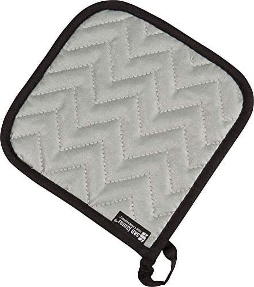 San Jamar Silicone/Cotton Pot Holder Gray, 7" Length x 7" Width | 12/Box