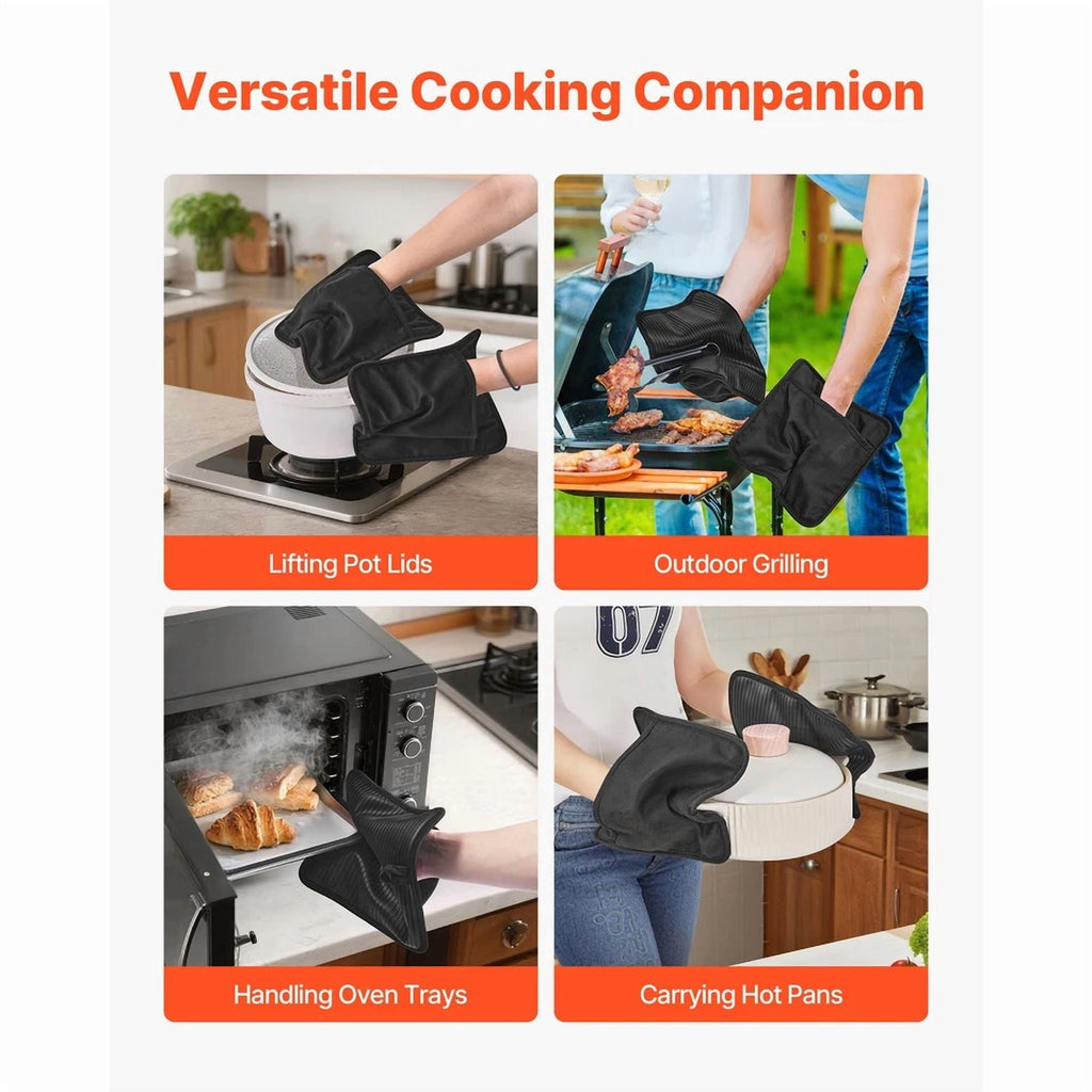 Uimoso Heat-Resistant Pot Holders 500°F With Non-Slip Silicone Strips, Set Of 2