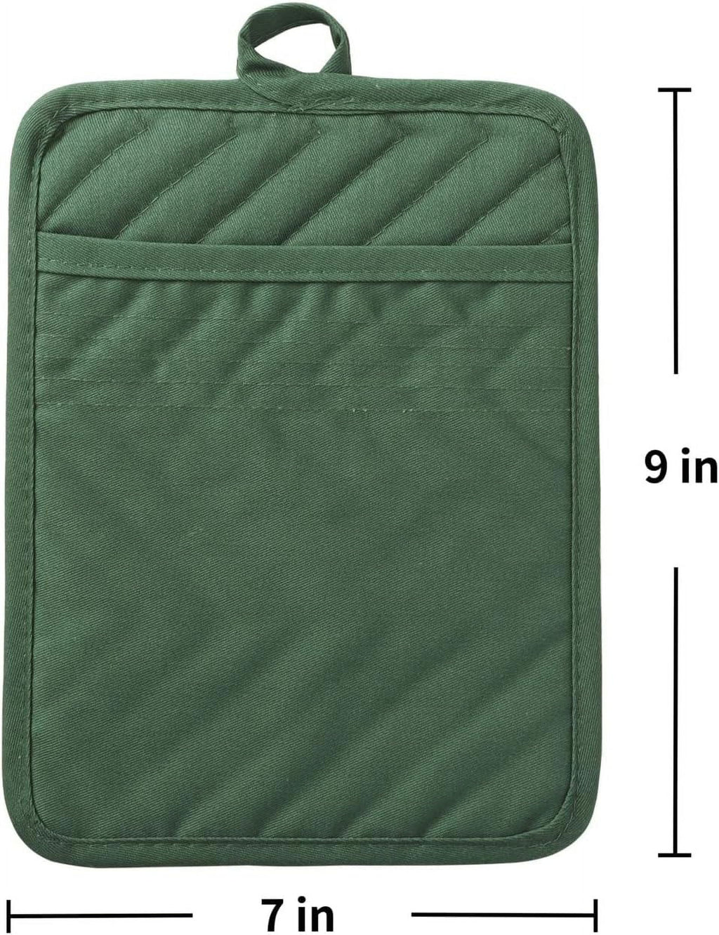 3Pcs Pot Holders for Kitchen Heat Resistant, Cotton Hot Pads for Kitchen Counter Table, Kitchen Pot Holders with Pocket, 7X9inch