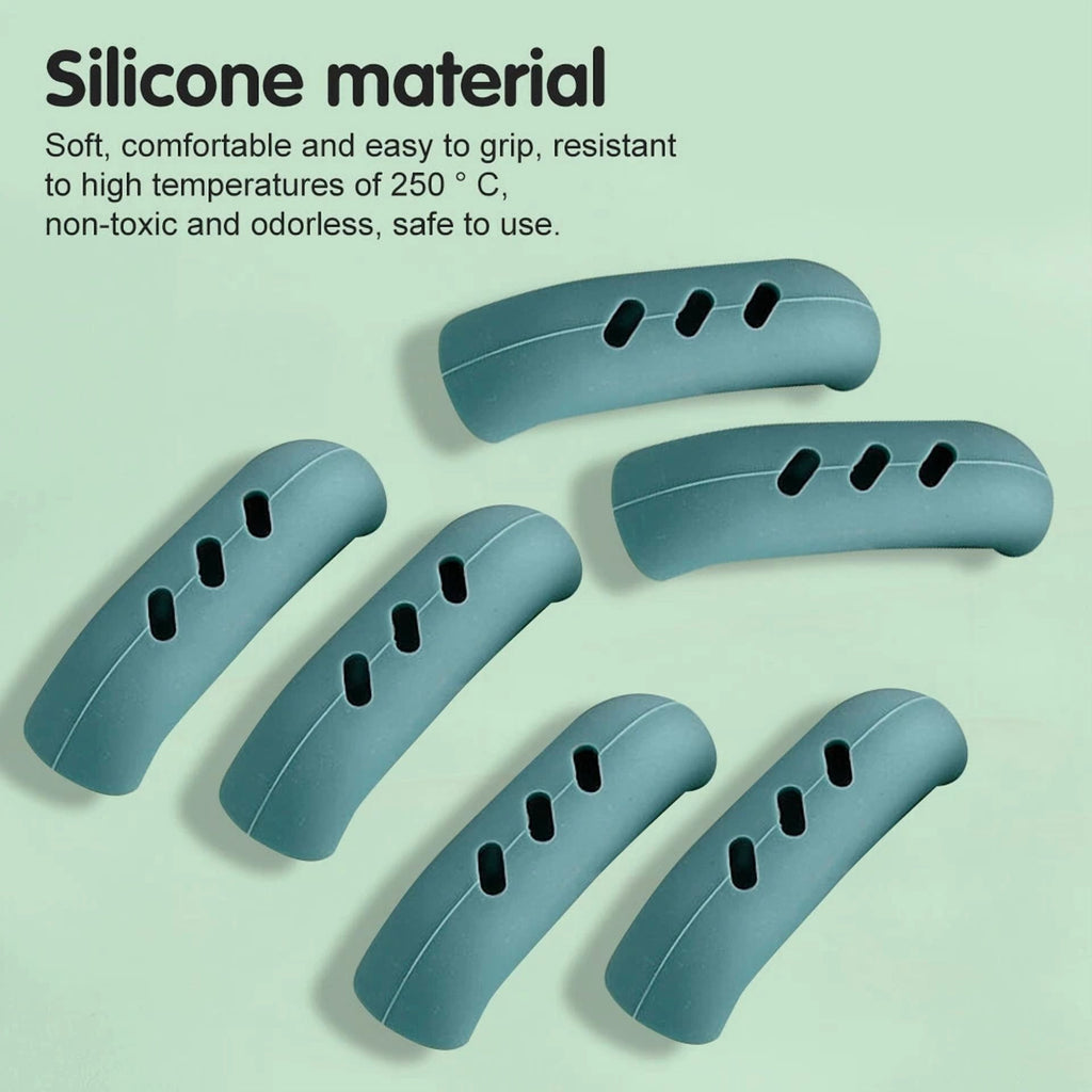 8Pcs Silicone Hot Handle Holder Kitchen Heat Resistant Fry Pan Sleeve Potholder